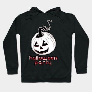 Happy Hallowin Party Halloween day red pumpkin pixel art Hoodie